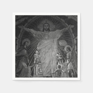 Vintage Paris Main mosaic Sacred Heart jesus Napkins