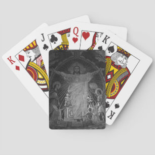 Vintage Paris Main mosaic Sacred Heart jesus Poker Cards