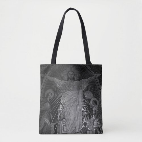 Vintage Paris Main mosaic Sacred Heart jesus Tote Bag