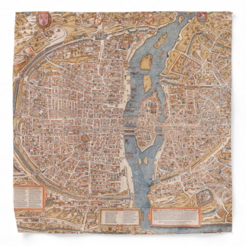 Vintage paris map bandana