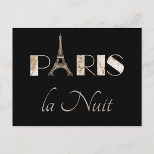 Vintage Paris Map Paris La Nuit Postcard