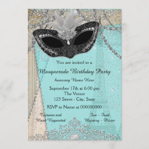 Vintage Paris Masquerade Party Invitation