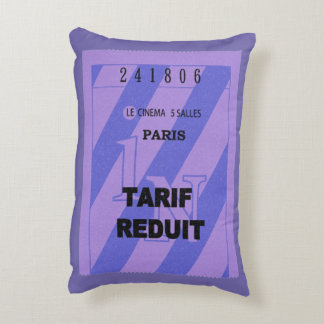 Vintage Paris Movie Ticket Pillow