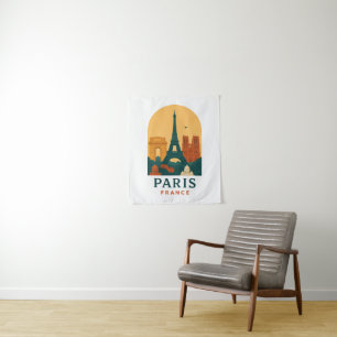 Vintage Paris Notre Dame Cathedral Tapestry 