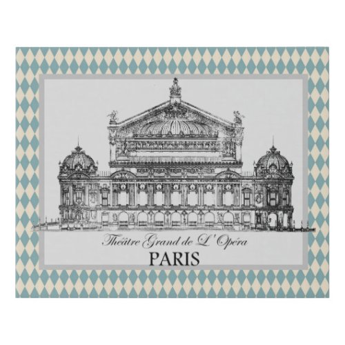 Vintage Paris Opera Illustration Harlequin Faux Canvas Print