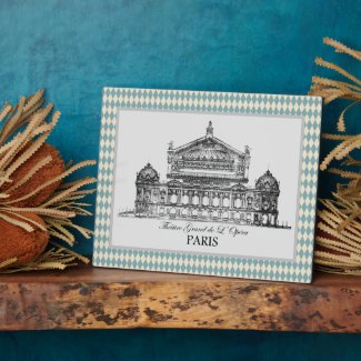 Vintage Paris Opera Illustration Harlequin  Plaque