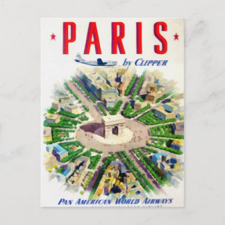 Vintage Paris Pan American Adv Postcard