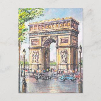 Vintage Paris  Paris Arc De Triumphe  Postcard by Franceimages at Zazzle