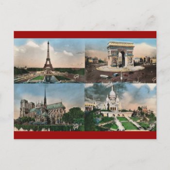 Vintage Paris  Paris  Multiview Postcard by Franceimages at Zazzle