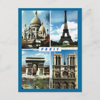 Vintage Paris  Paris Multiview Postcard by Franceimages at Zazzle