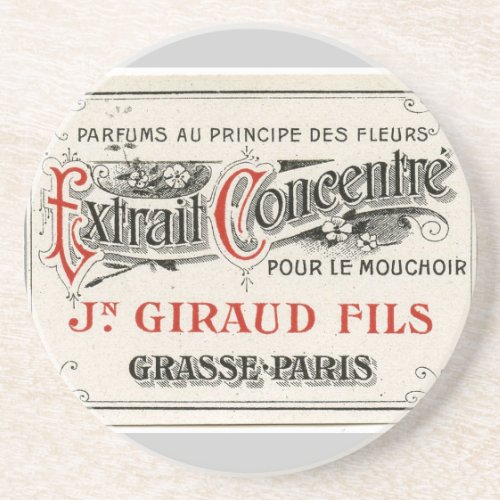 Vintage Paris Perfume Label Drink Coaster