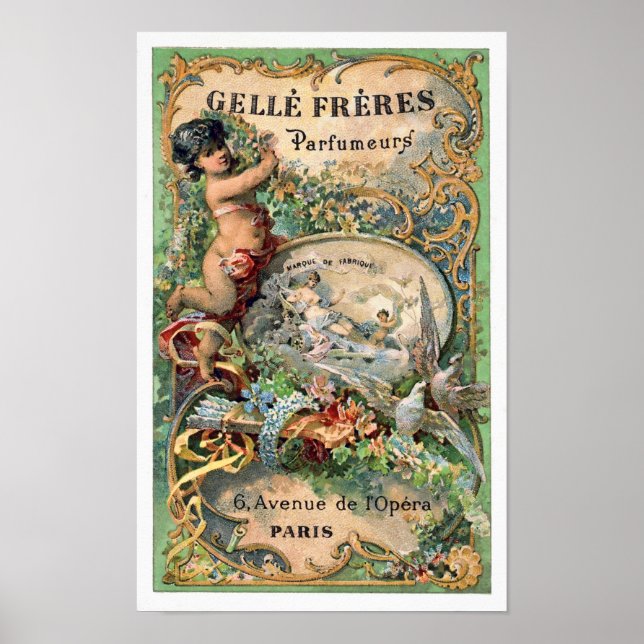 Vintage Paris Perfume Label Poster (Front)