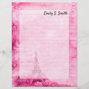 Vintage Paris Personalized Valentine Writing Paper