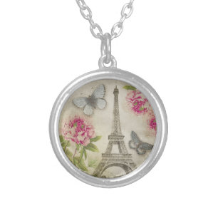 Vintage Paris Pink Peonies necklace