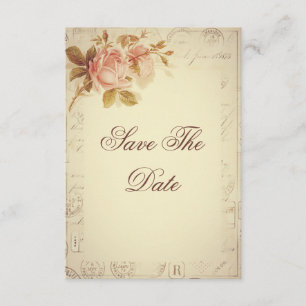 Vintage Paris Postmarks Chic Roses 90th Save The Date