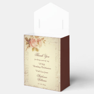Vintage Paris Postmarks Chic Roses Favor Boxes