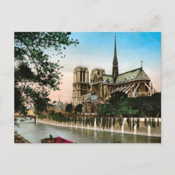 Vintage Paris  River Seine And Ile De Notre Dame Postcard by Franceimages at Zazzle