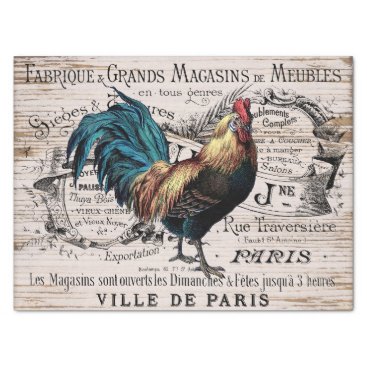 Vintage Paris rooster any purpose party tissue Tissue Paper