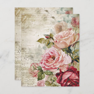 Vintage Paris Rose Paper Sheet
