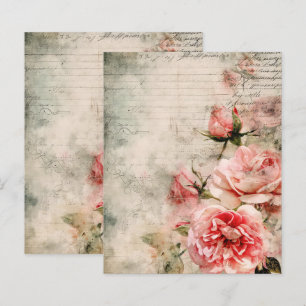 Vintage Paris Rose Paper Sheet