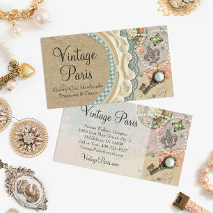 Vintage Paris Shabby Chic French Jewelry Boutique Business Card