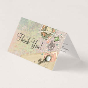 Vintage Paris Shabby French Jewelry Thank You Card