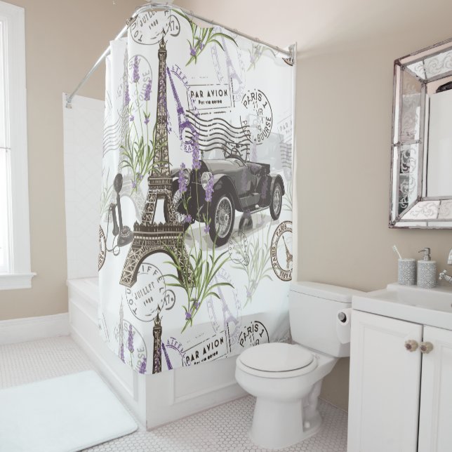 Vintage Paris Shower Curtain (In Situ)
