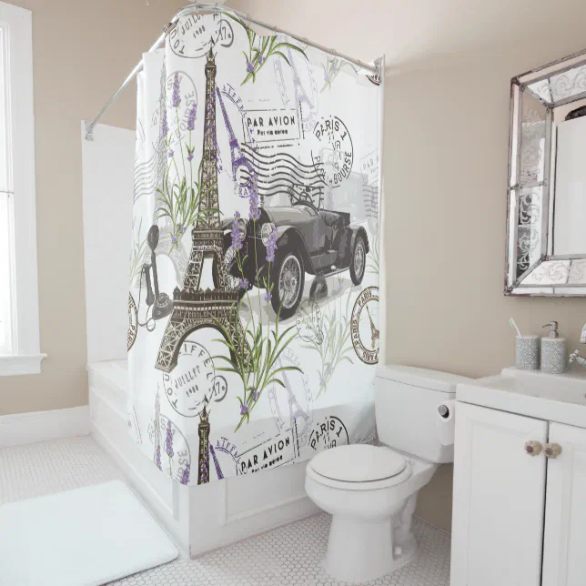Vintage Paris Shower Curtain Zazzle