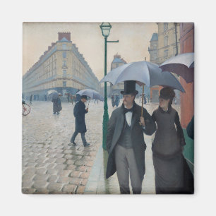 Vintage Paris Street on a Rainy Day Magnet