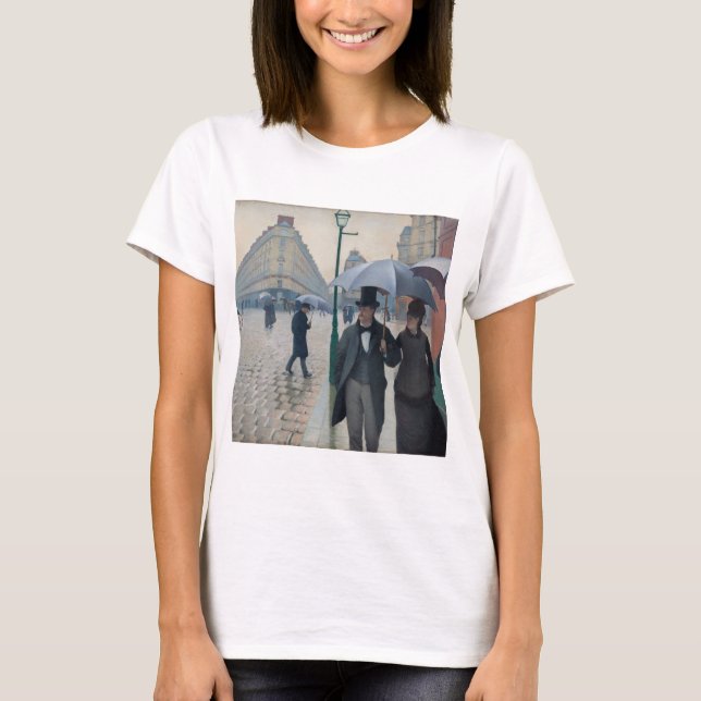 Vintage Paris Street on a Rainy Day T-Shirt (Front)