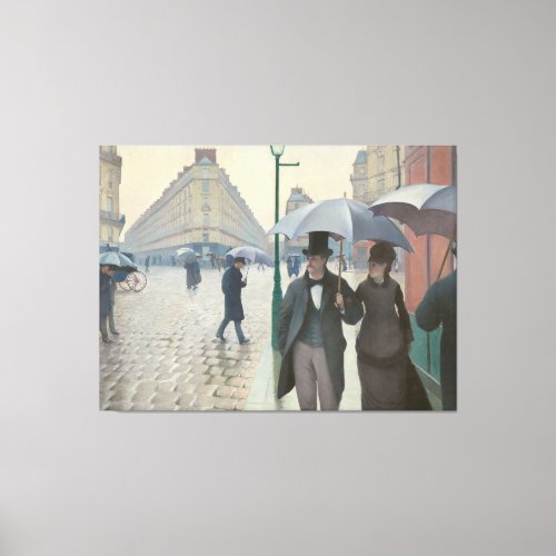 Vintage Paris Street Rainy Day Canvas Print