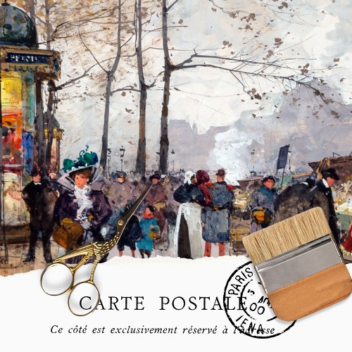 Vintage Paris Street Scene Tissue Paper