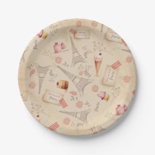 Vintage Paris Sweets Paper Plates