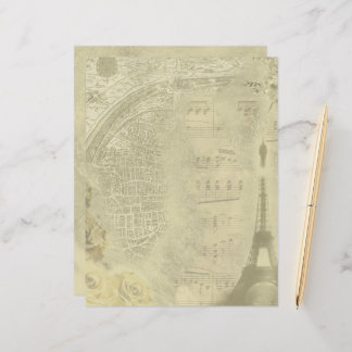 Vintage Paris Themed Scrapbook Paper