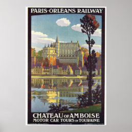 Vintage Paris to Orleans France Railroad Travel Poster