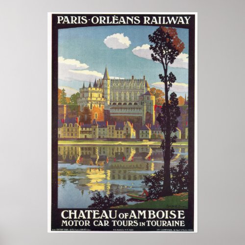 Vintage Paris to Orleans France Railroad Travel Poster