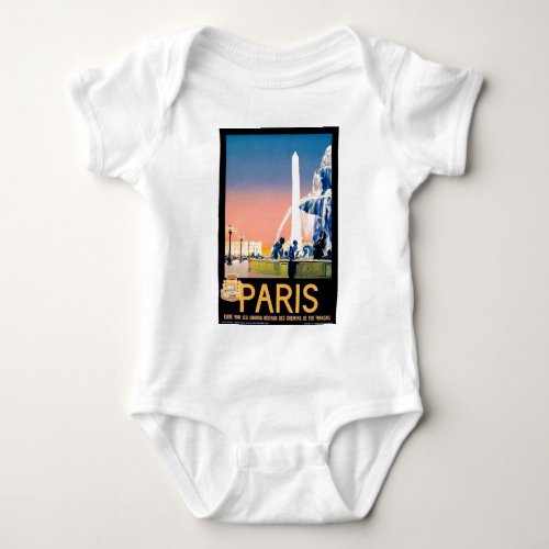 Vintage Paris Travel Advertisement Baby Bodysuit