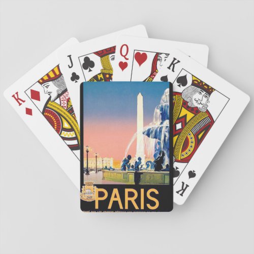 Vintage Paris Travel Advertisement Playing Cards