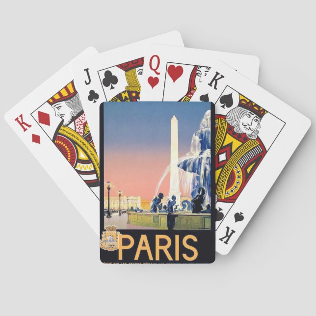 Vintage Paris Travel Advertisement Poker Cards (Back)