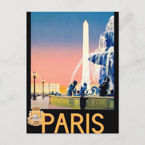 Vintage Paris Travel Advertisement Postcard
