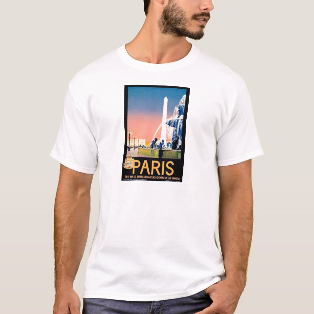 Vintage Paris Travel Advertisement T-Shirt (Front)