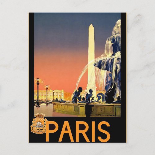 Vintage Paris Travel Postcard