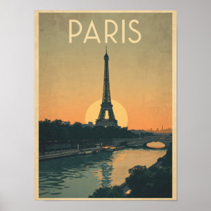 Vintage Paris Travel Poster