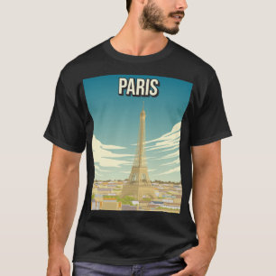 Vintage Paris Travel Poster Eiffel Tower T-Shirt