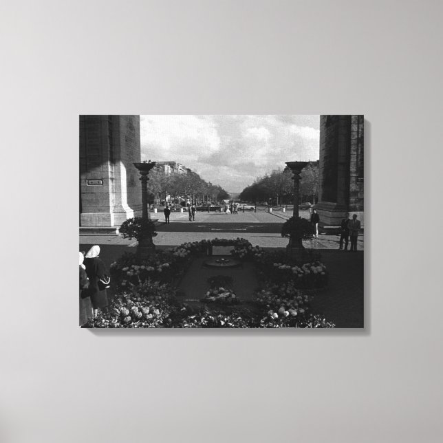 Vintage Paris Triumphal arch Unknown soldier Canvas Print (Front)