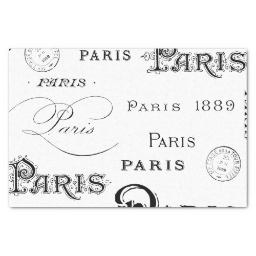 Vintage Paris Typography Tissue Paper