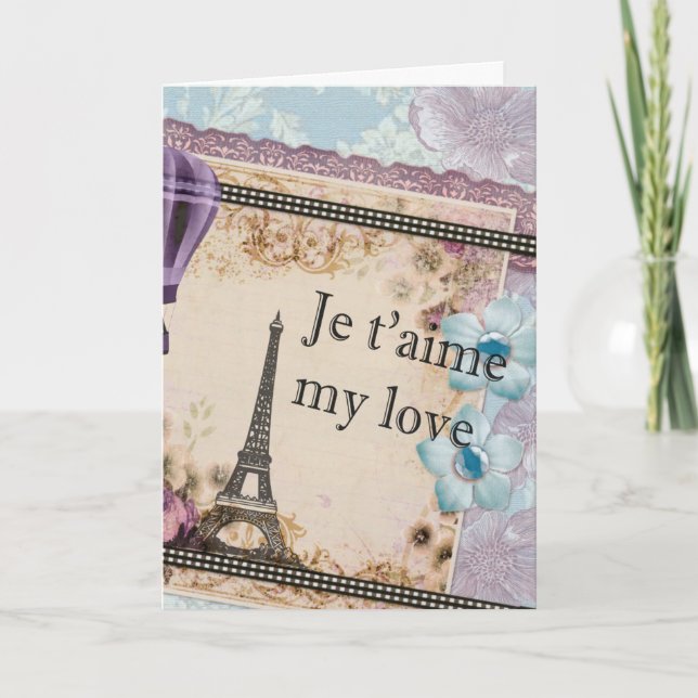 Vintage Paris Valentine Holiday Card (Front)