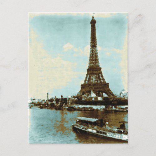 Vintage Paris Water Color Postcard