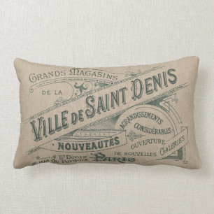 Vintage Parisian Advertising Villa Saint Lumbar Pillow