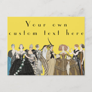 Vintage Parisian Art Deco, George Barbier Custom Postcard